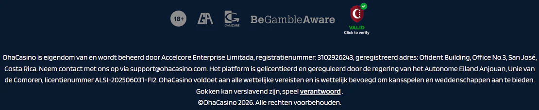 ohacasino casino operator